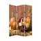 Homeroots 72" Brown Canvas Folding Three Panel Screen Room Divider 274860 - alternate 5