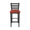 Holland Bar Stool Co 30" Stationary Bar Stool, Black Wrinkle, Graph Poppy Seat 40030BW021 - alternate 4
