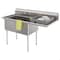 Koolmore 63 in. 18-Gauge 2-Compartment Commercial Sink with Backsplash and 24 in. Right Drainboard KM-SB182414-24R3 - alternate 4
