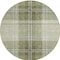 Homeroots 8' Artichoke Green Brown And Ivory Round Plaid Washable Indoor Outdoor Area Rug 596305 - alternate 3