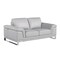 Homeroots 73in Light Gray And Silver Genuine Leather Loveseat 329618 - alternate 3