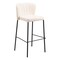 Homeroots Set of Two 29" Cream And Black Faux Leather And Steel Bar Height Bar Chairs 555723 - alternate 3
