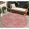 Homeroots 8' Red And Ivory Round Abstract Washable Indoor Outdoor Area Rug 599750 - alternate 1