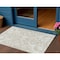 Homeroots 3' X 5' Ivory And Beige Damask Washable Indoor Outdoor Area Rug 614437 - alternate 1