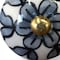 Homeroots 1.5" X 1.5" X 1.5" White Blue Black Handpainted Ceramic Knobs, 8PK 332352 - alternate 2