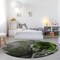 Homeroots 8' Round Green Round Abstract Washable Non Skid Indoor Outdoor Area Rug 559456 - alternate 3