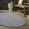 Jonathan Y Callan Modern Rustic Abstract Gray/Navy 6 ft. x 9 ft. Indoor/Outdoor Shaped Area Rug SHP202D-6 - alternate 2