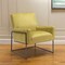 Homeroots 26" Olive Green And Bronze Velvet And Upholstered Arm Chair 556478 - alternate 3