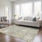 Homeroots 8' X 10' Artichoke Green Brown And Ivory Damask Washable Indoor Outdoor Area Rug 599391 - alternate 3