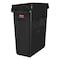 Rubbermaid Commercial Slim Jim 16 gal Rectangular Slim-Profile Plastic Can, Black, None, Plastic, 11 in 1955959 - alternate 1