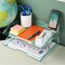 Acrimet Facility 2 Tier Letter Tray Side Load Letter Size Desktop File Organizer Plastic Clear Green 253.5 - alternate 4