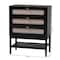 Baxton Studio Shirin Mid-Century Beige Fabric and Black Wood 3-Drawer Chest 255-14150-ZORO - alternate 4