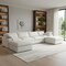 Homeroots 160" White Linen Blend Modular Sofa With Ottoman And Storage 714564 - alternate 3