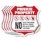Signmission Private Property Shield Sign No Skateboa, 4 inch X 4 inch, Vinyl Decal, 5PK SHI-D-5PACK-4-442 - alternate 1
