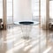 Homeroots 48" Clear And Silver Glass And Stainless Steel Pedestal Base Round Top Dining Table 569437 - alternate 3