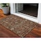 Homeroots 3' X 5' Brown Tan And Red Floral Washable Indoor Outdoor Area Rug 603431 - alternate 1