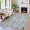 Homeroots 3' X 5' Teal Blue And Brown Striped Washable Indoor Outdoor Area Rug 631563 - alternate 2