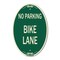 Signmission No Parking Bike Lane, 12 Inch X 18 Inch Architectural Oval, Heavy Gauge Aluminum A-OV-G-1218-23629 - alternate 1