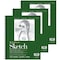 Strathmore 400 Series Sketch Pad, Recycled, Side Wire Binding, 100 Sheet, 9x12 inch, 3PK P457-9-03 - alternate 1
