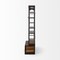 Homeroots 94" Black And Brown Distressed Copper and Wood Four Tier Library Bookcase with Four Drawers 380587 - alternate 5