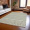 Homeroots 8' X 10' Linen And Lime Green Striped Washable Indoor Outdoor Area Rug 610537 - alternate 4