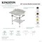 Kingston Brass 30-Inch Carrara Marble Console Sink with Acrylic Legs and Shelf, 8-Inch, 3-Hole LMS3030MASQB5 - alternate 2