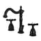Kingston Brass Widespread Bathroom Faucet with Brass Pop-Up, Matte Black KB1970BEX - alternate 1