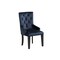 Homeroots Tufted Dark Blue and Black Upholstered Velvet Dining Parsons Chair 573416 - alternate 3