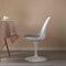 Fabulaxe Mid-Century Modern White Tulip Side Chair with Grey Cushioned Seat - Stylish and QI004628.GY.2 - alternate 4