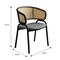 Leisuremod Ervilla Dining Arm Chair with Wicker Back and Leather Seat in Gray EC20GR-L - alternate 5