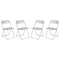 Leisuremod Lawrence Acrylic Folding Chair with Metal Frame, Rose Pink, 4PK LF19PK4 - alternate 1