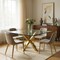 Homeroots 60" Clear and Gold Glass and Metal Cross Leg Base Square Dining Table 555134 - alternate 2