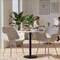 Leisuremod Markley Modern Leather Dining Arm Chair With Gold Light Grey Metal Legs, 2PK ECG26LGR2 - alternate 1