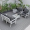 Leisuremod Walbrooke White Patio Conversation, Square Fire Pit with Slats Design & Tank Holder, Charcoal WWS-27-20-57-31-CH - alternate 3