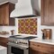 Homeroots 6" x 6" Brown And Gold Vinyl Arabesque Peel And Stick Removable Tiles 569320 - alternate 4