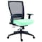 We'Re It Mia Series Square Mesh Back Adjustable Task Chair with Lumbar, Aqua Seat and Black Frame EM5600-AQUA - alternate 1