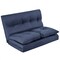 Homeroots 77" Navy Blue Fabric Convertible Futon Sofa Chaise 601951 - alternate 5