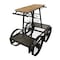 Homeroots Rustic Black Rail Car Bar Cart 389228 - alternate 3