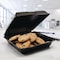 Dart Insulated Foam Hinged Lid Containers, 1-Compartment, 9.01 x 9.4 x 3.1, Black, 200PK 90HTPFB1R - alternate 2