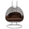 Leisuremod Mendoza Light Grey Wicker Hanging 2 person Egg Swing Chair with Brown Cushions MSCLGR-53BR - alternate 2