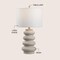 Jonathan Y Juniper 26" Modern Minimalist Resin Stacked Ovoid LED Lamp, Antique White JYL5506A - alternate 4