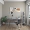Homeroots 54" Black and Silver Wood and Stainless Steel Writing Desk 544278 - alternate 4
