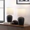 Jonathan Y Hugo 16.75" Traditional Rustic Reeded Ceramic Vase LED Table Lamp, Black/Nickel, 2PK JYL5707A-SET2 - alternate 3