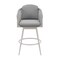 Homeroots 44" Light Gray Metal Swivel Outdoor Bar Height chair with Footrest 571182 - alternate 5