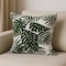 Homeroots 20" Green And White Tropical Botanical Linen Throw Pillow Cover with Embroidery 608181 - alternate 1