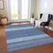 Homeroots 9' X 12' Navy Blue Sky Blue And Charcoal Abstract Washable Indoor Outdoor Area Rug 615282 - alternate 3