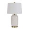 Homeroots 24" Ivory Metal Table Lamp With White Drum Shade 524784 - alternate 1
