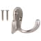 Prosource Coat and Hat Hook, 22 lb, 2-Hook, 7/8 in Opening, Zinc, Satin Nickel 23263SNB3L-PS - alternate 1
