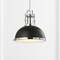 Jonathan Y Homer 13" 1-Light Modern Industrial Metal LED Dome Pendant, Black/Chrome JYL9536B - alternate 7