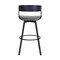 Homeroots 27" Gray and Black Faux Leather with Metal Swivel Counter Height Bar Chair 534452 - alternate 4